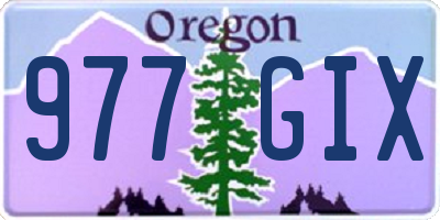 OR license plate 977GIX