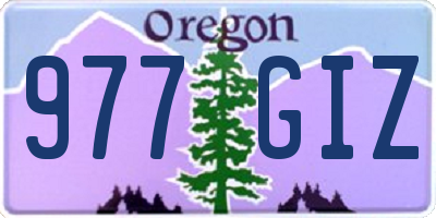 OR license plate 977GIZ
