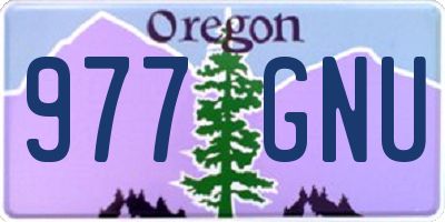 OR license plate 977GNU