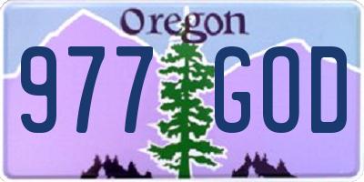 OR license plate 977GOD