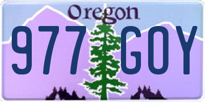 OR license plate 977GOY