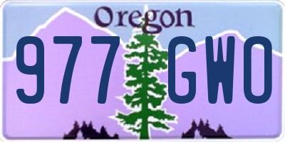 OR license plate 977GWO