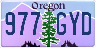 OR license plate 977GYD