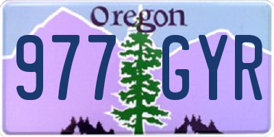 OR license plate 977GYR