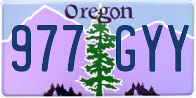 OR license plate 977GYY