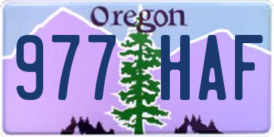 OR license plate 977HAF