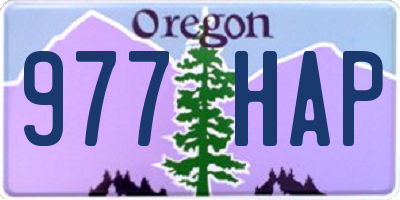 OR license plate 977HAP