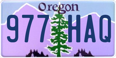 OR license plate 977HAQ