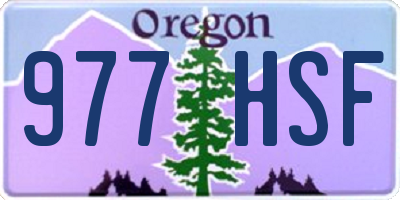 OR license plate 977HSF