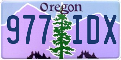 OR license plate 977IDX