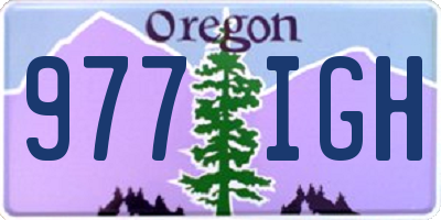 OR license plate 977IGH