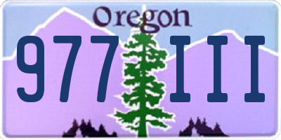 OR license plate 977III