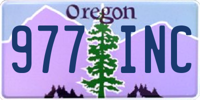 OR license plate 977INC