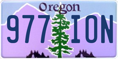 OR license plate 977ION