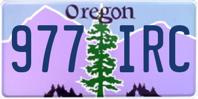 OR license plate 977IRC