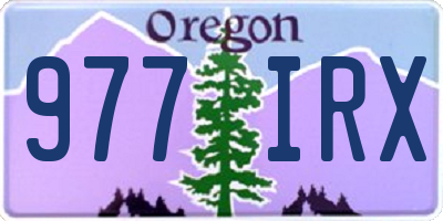 OR license plate 977IRX