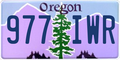 OR license plate 977IWR