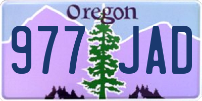 OR license plate 977JAD