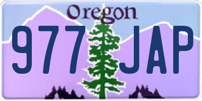 OR license plate 977JAP