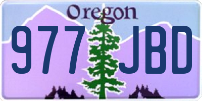 OR license plate 977JBD