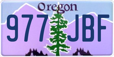 OR license plate 977JBF