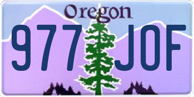 OR license plate 977JOF