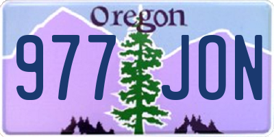 OR license plate 977JON