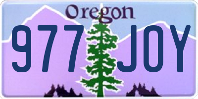 OR license plate 977JOY
