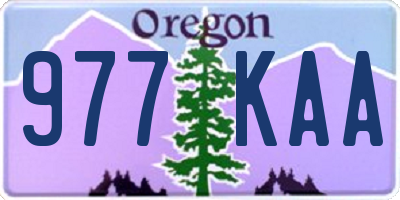 OR license plate 977KAA