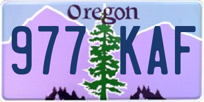 OR license plate 977KAF
