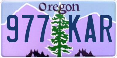 OR license plate 977KAR