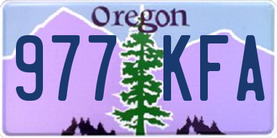 OR license plate 977KFA