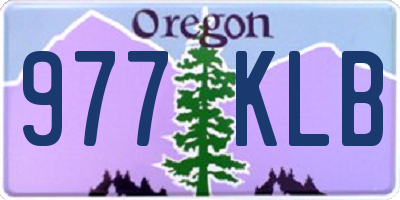 OR license plate 977KLB