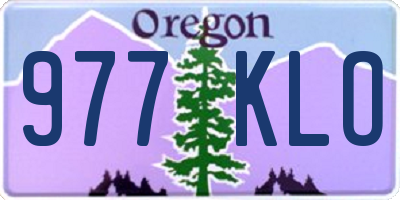 OR license plate 977KLO