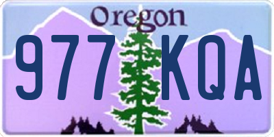 OR license plate 977KQA