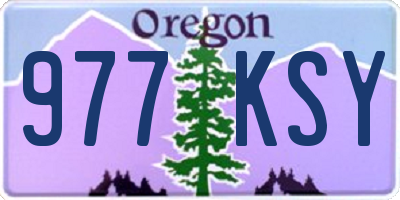 OR license plate 977KSY