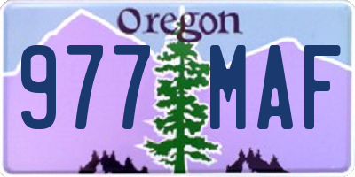 OR license plate 977MAF