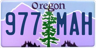 OR license plate 977MAH