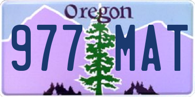 OR license plate 977MAT