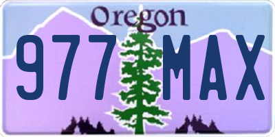 OR license plate 977MAX