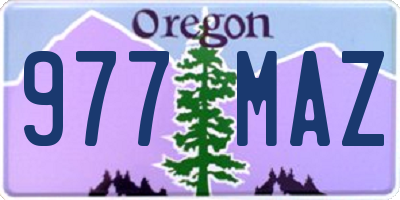 OR license plate 977MAZ