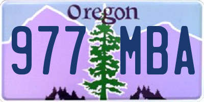 OR license plate 977MBA