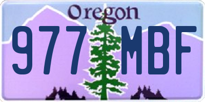 OR license plate 977MBF