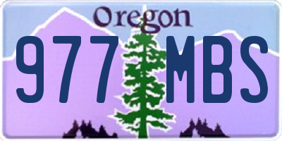 OR license plate 977MBS