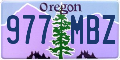 OR license plate 977MBZ