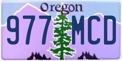 OR license plate 977MCD