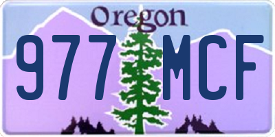 OR license plate 977MCF