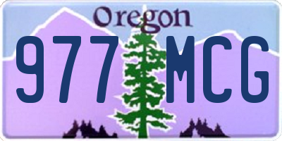 OR license plate 977MCG