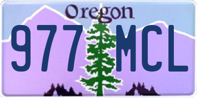 OR license plate 977MCL