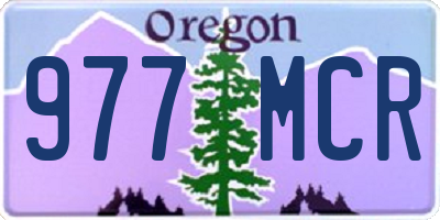 OR license plate 977MCR